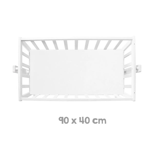 Bijela kolijevka na kotačićima/s baldihanom 40x90 cm Little stars – Roba-image-3