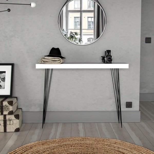 Bijeli drveni stolić Versa Dallas, 110 x 25 cm-image-2