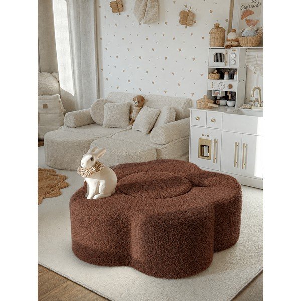 Smeđi set mekanih igrački od pjene 3 kom od boucle tkanine visina 27 cm 88x90 cm – Meowbaby-image-3
