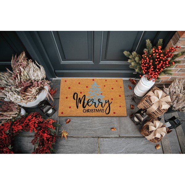 Otirač s božićnim motivom od kokosovih vlakana 40x70 cm Silver Christmas – Hanse Home-image-1