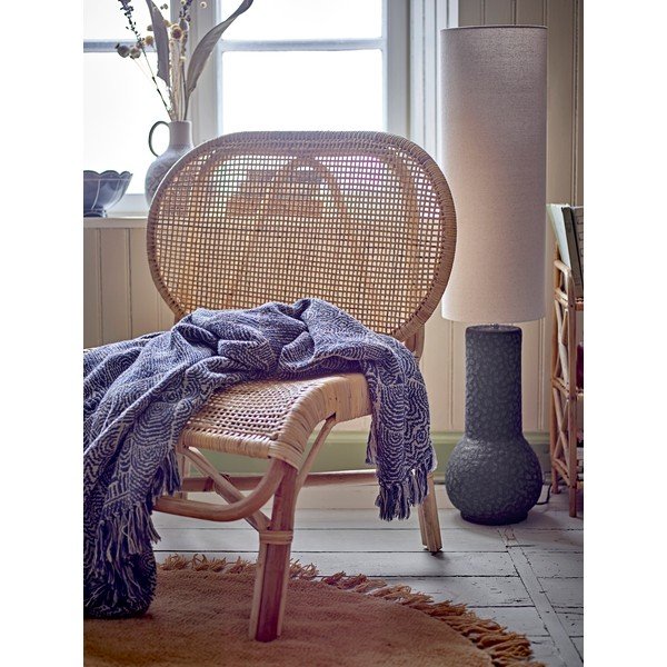 Plava deka od mješavine pamuka 130x160 cm Bresso – Bloomingville-image-1