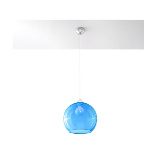 Plava viseća svjetiljka sa staklenim sjenilom ø 30 cm Bilbao – Nice Lamps