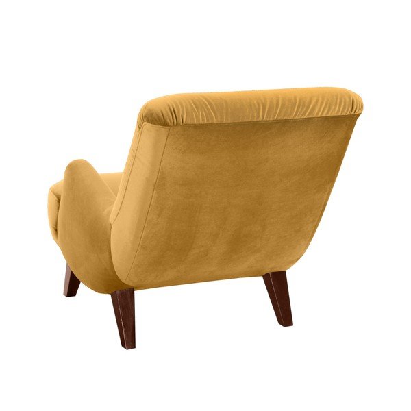 Žuta fotelja sa smeđim nogama Max Winzer Brandford Suede-image-2