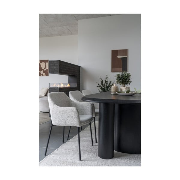 Bijela podstavljena blagovaonska stolica s naslonima za ruke Melilla – House Nordic-image-2