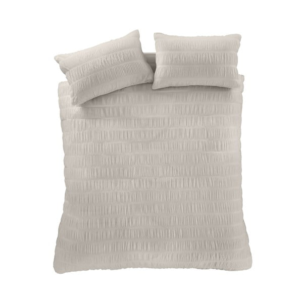 Bež posteljina za krevet za jednu osobu 135x200 cm Seersucker - Catherine Lansfield