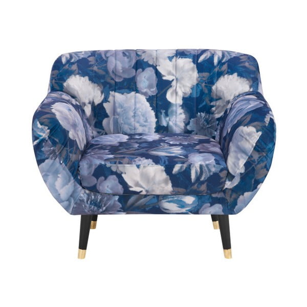 Plava fotelja Mazzini Sofas Benito Floral