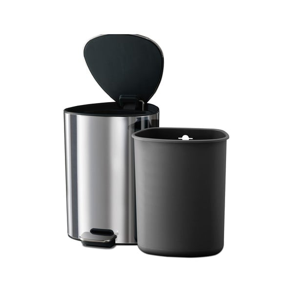 Plastična kanta za smeće s pedalom u srebrnoj boji 5 l Luxe – Joseph Joseph-image-3