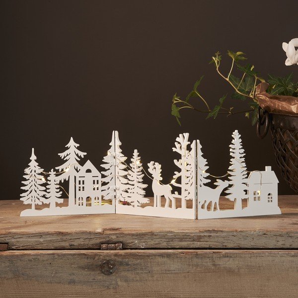 Bijeli svjetlosni ukras s božićnim motivom Fauna – Star Trading-image-1