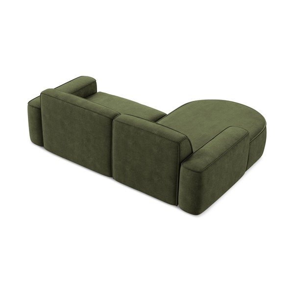 Zelena kutna garnitura od šenila (s lijevim kutom/s ležaljkom) Omao – Makamii-image-3