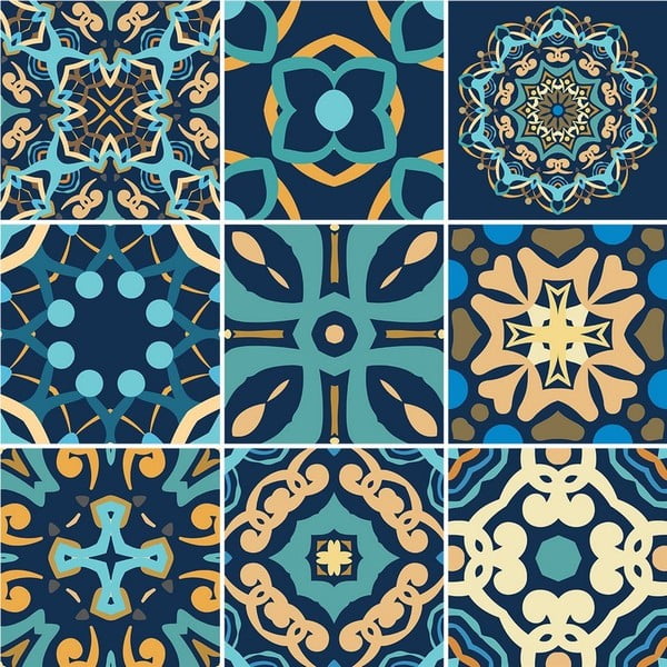 Set od 9 ukrasnih zidnih samoljepljivih naljepnica Ambiance Dizier, 15 x 15 cm-image-1