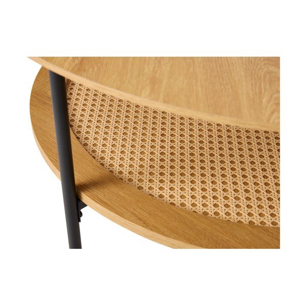 Okrugao stolić za kavu u dekoru hrasta u prirodnoj boji ø 80 cm Pensacola – Unique Furniture-image-2