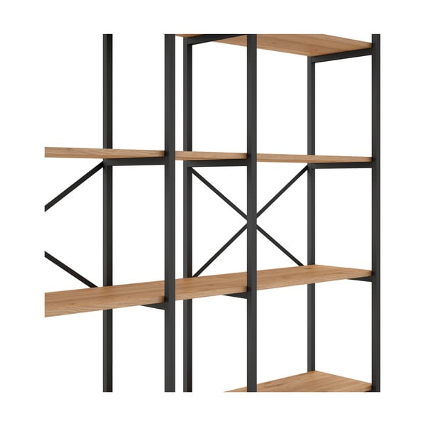 Crna/natur polica u dekoru hrasta 144x175 cm Dusan - Marckeric-image-4