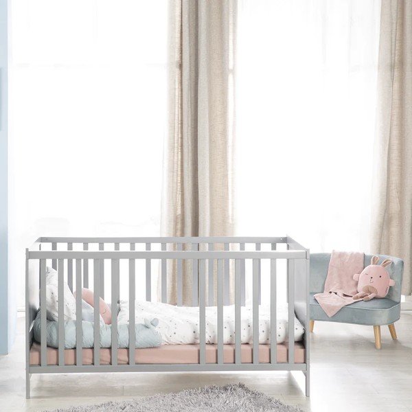 Svijetlo sivi dječji krevet s baldihanom 70x140 cm Sternenzauber – Roba-image-4