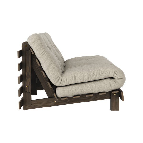 Sivo-bež lanena sklopiva sofa 160 cm Roots Carob – Karup Design-image-4