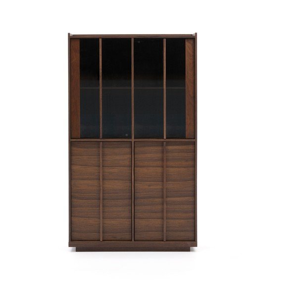 Smeđa vitrina u dekoru oraha 100x170x40 cm Onix – Kave Home