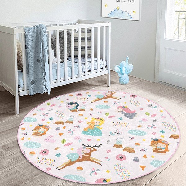 Svijetlo ružičasti dječji tepih ø 100 cm Comfort – Mila Home-image-2
