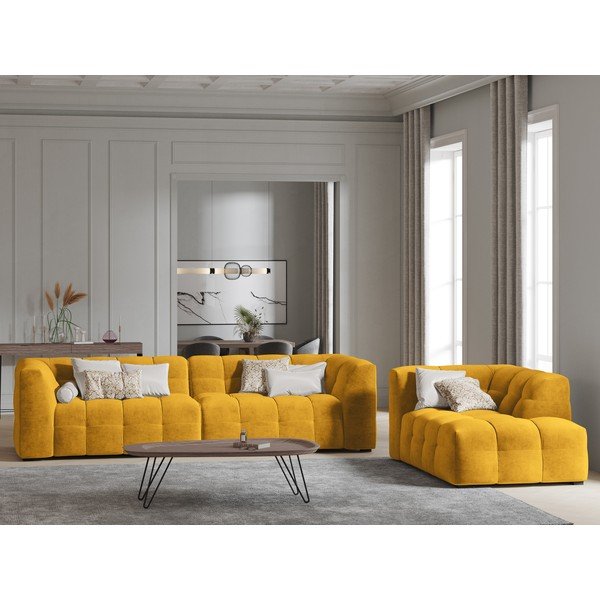Žuta baršunasta sofa Windsor & Co Sofas Vest, 280 cm-image-1