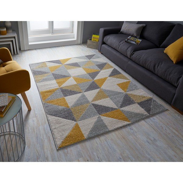 Sivo-žuti tepih Flair Rugs Urban Triangle, 200 x 275 cm-image-4