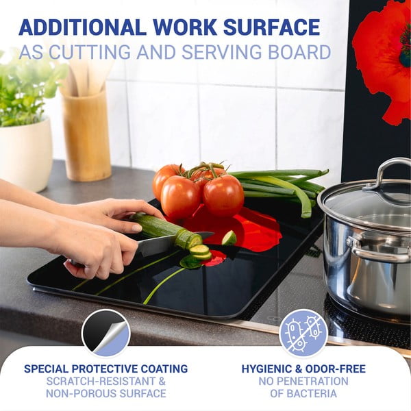 Poklopci za štednjak od kaljenog stakla u setu od 2 komada 52x30 cm Poppy - Maximex-image-3