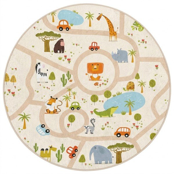 Periv dječji tepih za igru ø100 cm Savana Ride – Mila Home