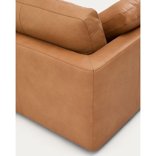 Smeđa kožna sofa 300 cm Gala – Kave Home-image-4