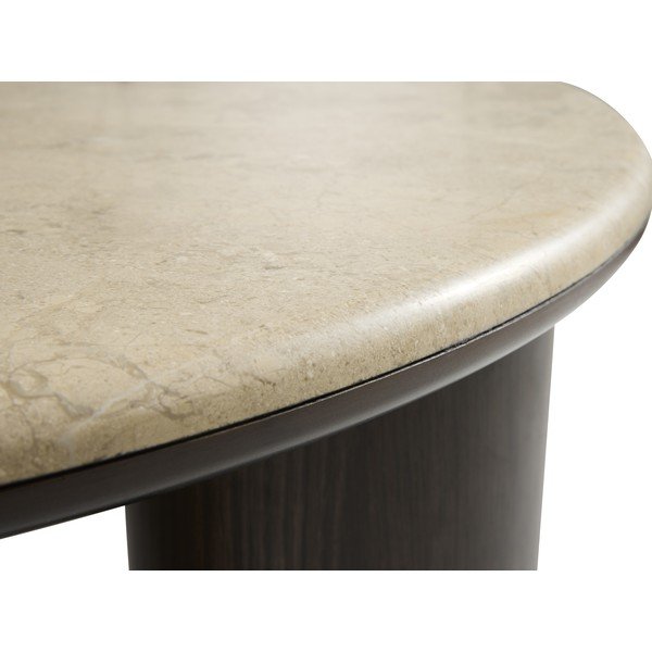 Okrugao stolić za kavu s mramornom pločom u tamnoj prirodnoj boji ø 90 cm Piazze – Unique Furniture-image-3