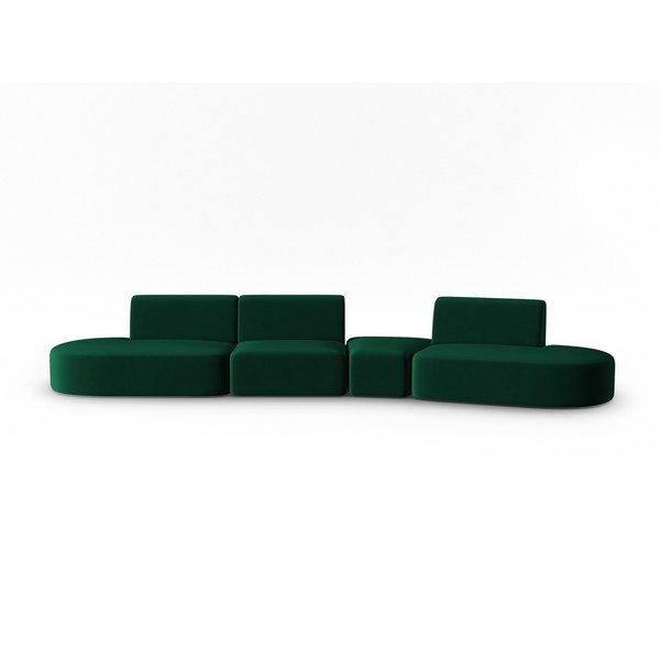 Zelena baršunasti sofa s desnim kutom 428 cm Paolo – Milo Casa