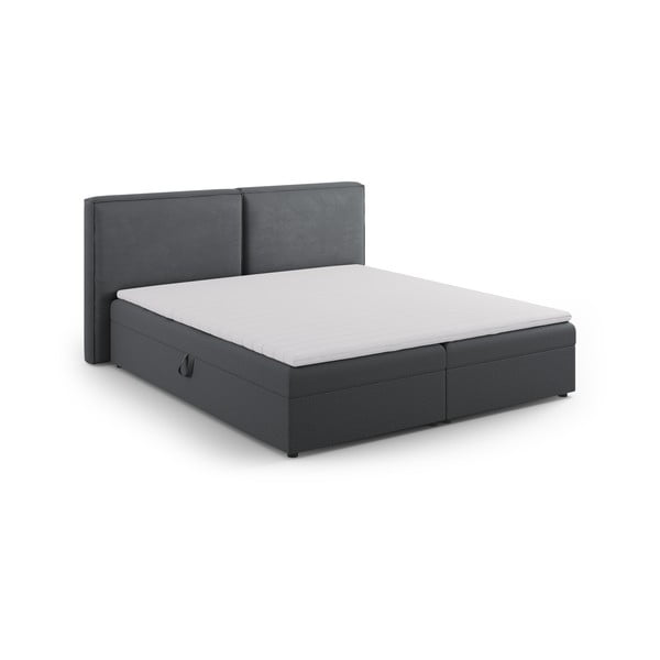 Tamno sivi boxspring krevet s prostorom za odlaganje 140x200 cm Arendal – Cosmopolitan Design