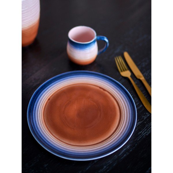 Plavi/narančasti tanjuri u setu 4 kom od kamenine ø 27 cm Tatum – Bloomingville-image-1