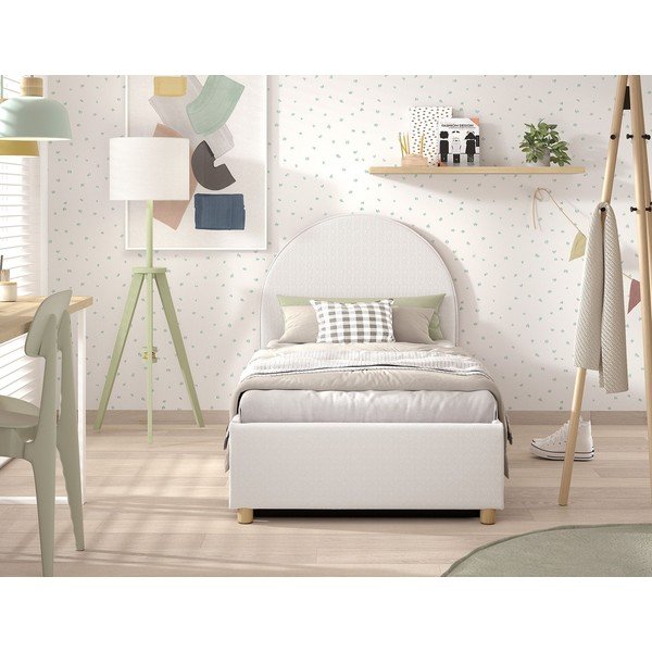 Bijeli tapecirani krevet s prostorom za odlaganje s podnicom 90x200 cm Moon – Vipack-image-3