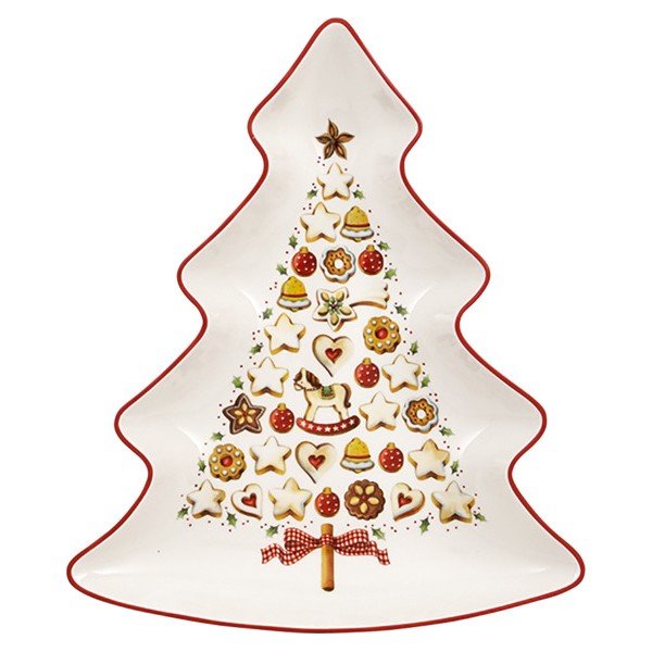 Crveno-bijela porculanska posuda za posluživanje u obliku božićnog drvca Villeroy & Boch Tree-image-3