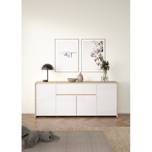 Bijela/u prirodnoj boji komoda u dekoru hrasta 197x84x48 cm Next – Tvilum-image-1