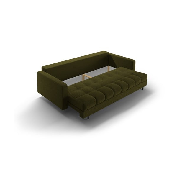 Zelena sklopiva/s prostorom za odlaganje sofa od bouclé tkanine 222 cm Bali – Cosmopolitan Design-image-4