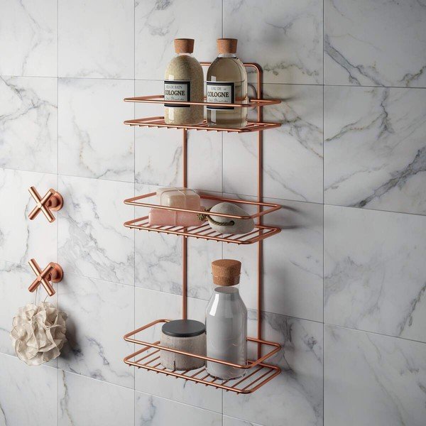 Troetažna polica za kupaonicu Metaltex Copper-image-1