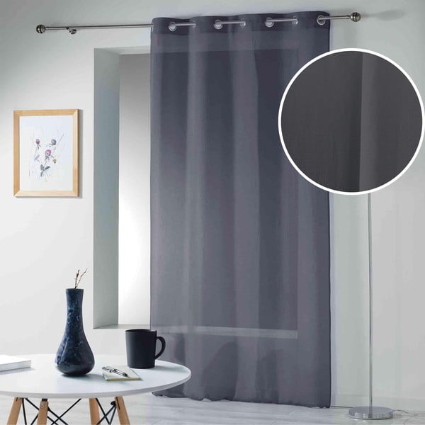 Antracitno siva prozirna zavjesa 140x280 cm Telma – douceur d'intérieur-image-3
