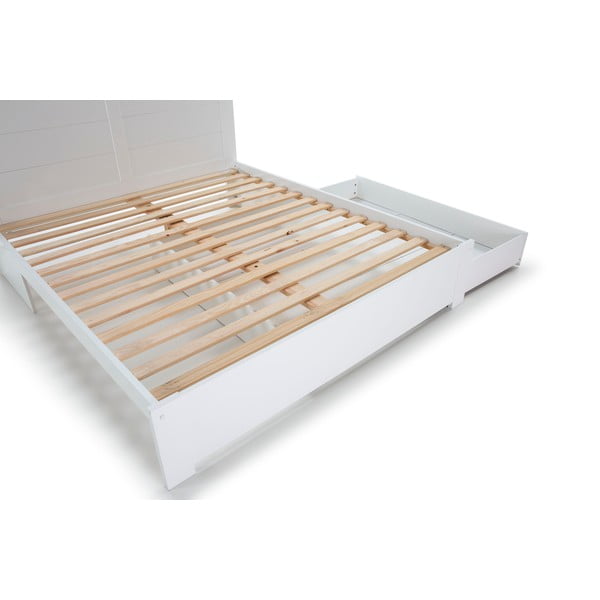 Bijeli bračni krevet s prostorom za pohranu s podnicom 160x200 cm Gabi – Marckeric-image-4