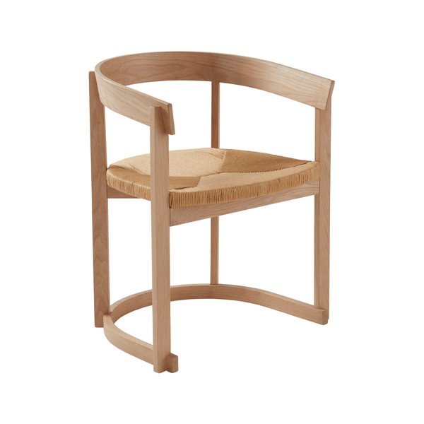 Blagovaonska stolica s naslonima za ruke od punog hrasta u svijetloj prirodnoj boji Kungsholmen – Jotex
