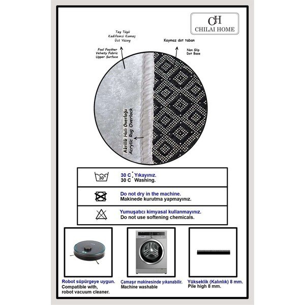 Crna/krem kupaonska prostirka 60x100 cm Best Wish – Foutastic-image-2