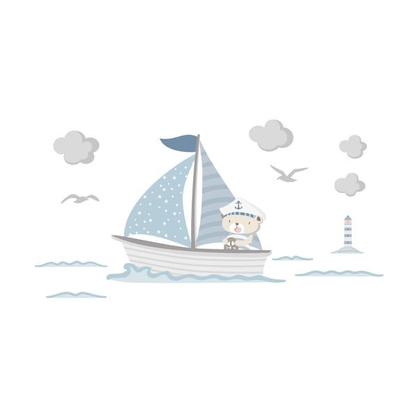 Plava dječja naljepnice na ambijentu Kapetan Teddy Wall-image-2