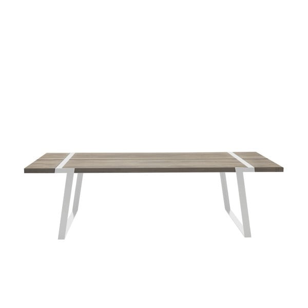 Lagani drveni stol za blagovanje s bijelim postoljem Canett Gigant, 240 cm