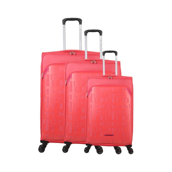 Set od tri ružičasta kofera na četiri kotača Lulucastagnette Bellatrice