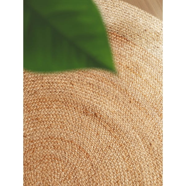Obostrani/ručno rađen juten okrugao tepih u prirodnoj boji ø 200 cm Jutta Gold – Hanse Home-image-3