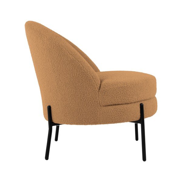 Svjetlo smeđa fotelja od bouclé tkanine Noble – Leitmotiv-image-3