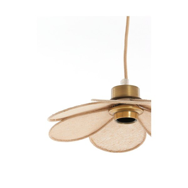 Krem viseća svjetiljka s tekstilnim sjenilom Fyano – Light & Living-image-4
