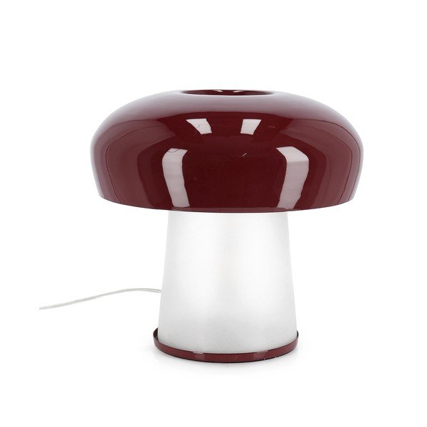 Bordo metalna stolna lampa sa staklenim sjenilom (visina 35 cm) Clevely – Bizzotto