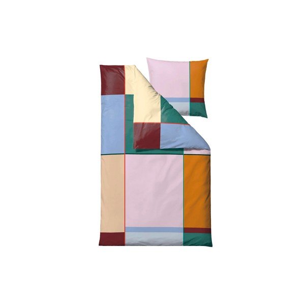 Pamučna posteljina za krevet za jednu osobu 140x200 cm Colour Block – Södahl