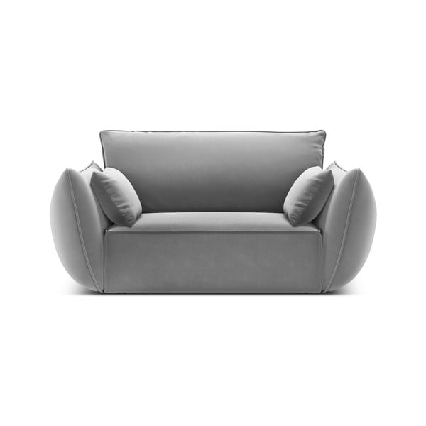 Svijetlo siva baršunasti fotelja Vanda – Mazzini Sofas-image-2