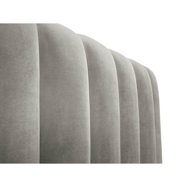 Svijetlo sivi tapecirani bračni krevet s prostorom za pohranu s letvičastom podnicom 180x200 cm Kelp - Micadoni Home-image-4