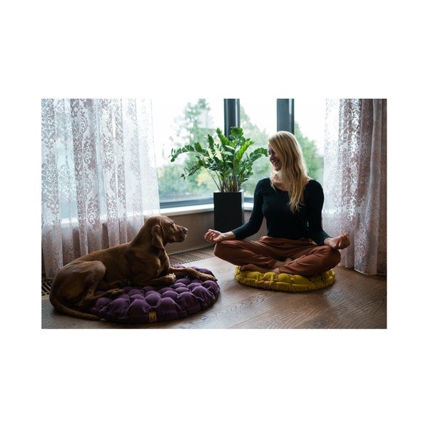 Svijetloplavo-sivi jastuk za sjedenje sa masažnim kuglicama Linda Vrňáková Bloom, ⌀ 75 cm-image-1