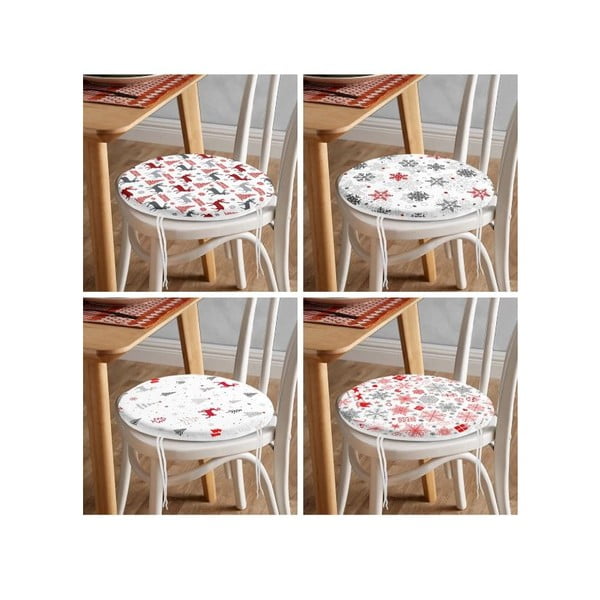 Jastuci za sjedenje u setu 4 kom s božićnim motivom ø 40 cm Snowflakes – Mila Home-image-4